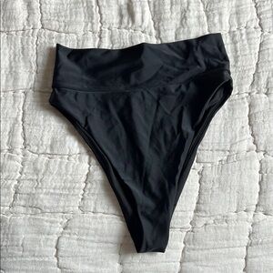 Aerie Black High-Cut Bikini Bottom